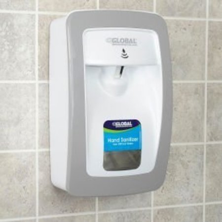 GLOBAL EQUIPMENT Hand Sanitizer Starter Kit W/ Automatic Dispenser - White/Gray 640816